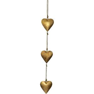 Vintage Metal Heart Wall Hanging Art Gold Hearts Shaped Bedroom Wall Decor
